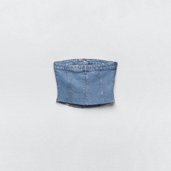 ZARA DENIM TOP - Picture 5 of 7